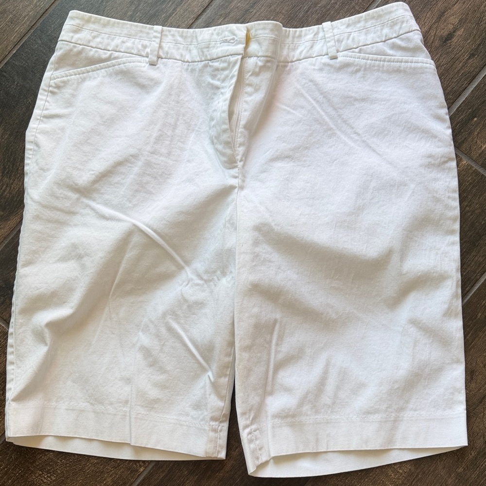 Talbots White Shorts with Beige Waist Trim